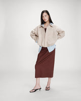 Suedette boxy bomber jacket grege Verve