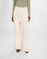 Straight linen tailored pants fine stripes vanille Very