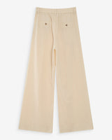Straight linen tailored pants fine stripes vanille Very