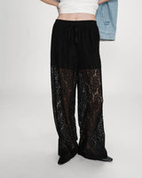 Loose lace pants noir Vincent