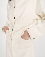 Boxy long-sleeve denim jacket ecru Vinnie