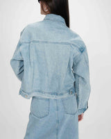 Boxy long-sleeve denim jacket skyblue Vinnie