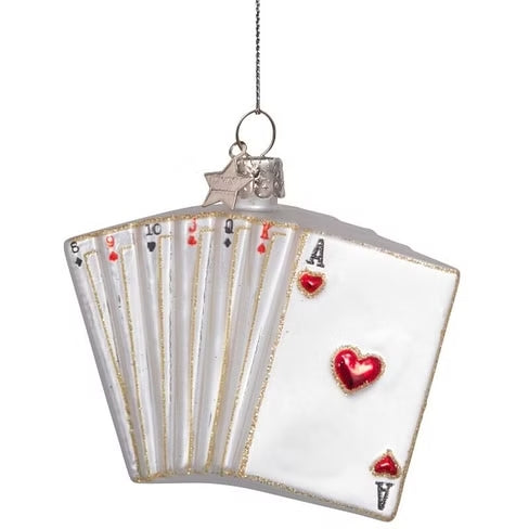 VONDELS Ornament glass white matt playing cards