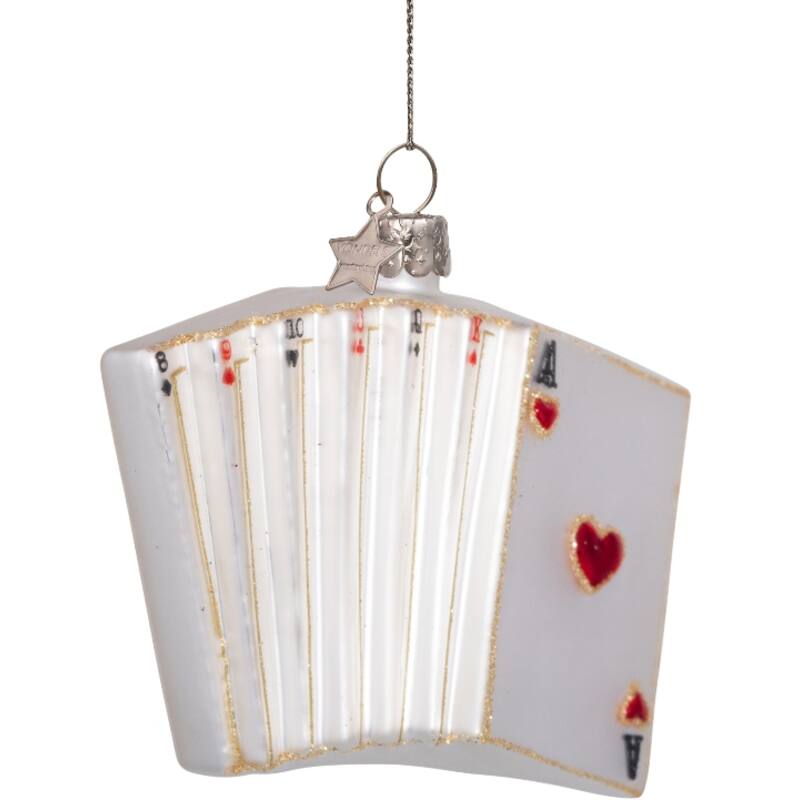 VONDELS Ornament glass white matt playing cards