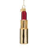 VONDELS Ornament glass shiny gold matt red pink lipstick H11cm