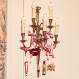 VONDELS Ornament glass shiny gold matt red pink lipstick H11cm