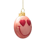 VONDELS Ornament glass pink orange smiley