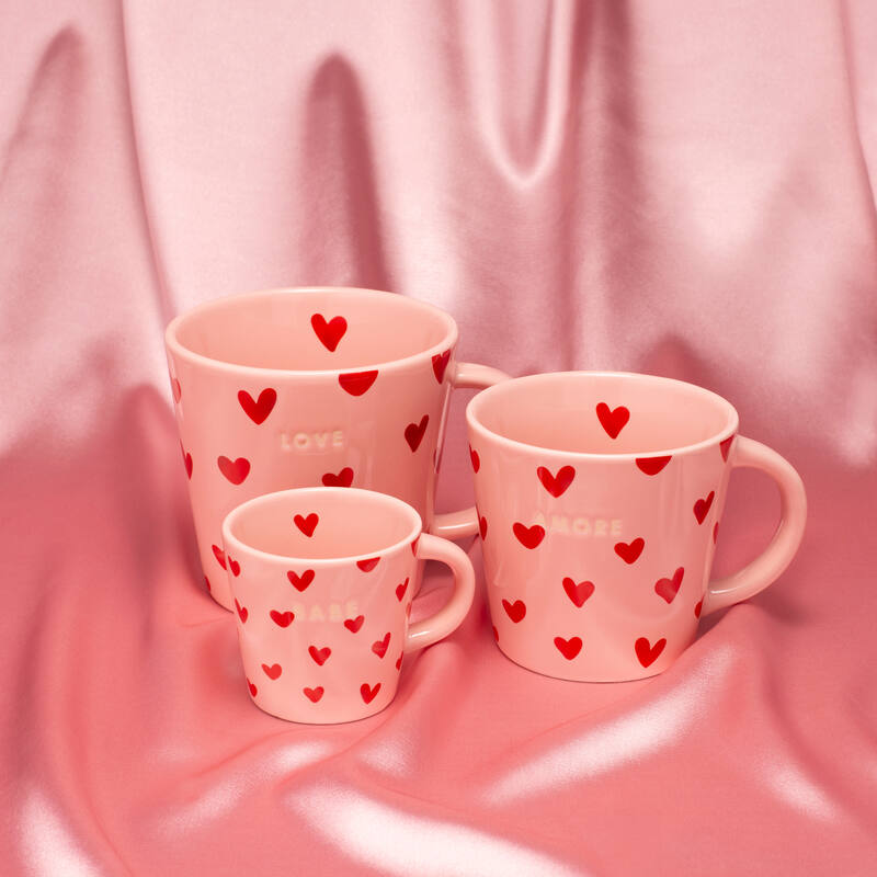 VONDELS Espresso cup hearts ceramic babe pink 80ml