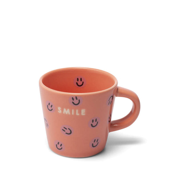 VONDELS Ceramic espresso cup smileys SMILE coral 80ml