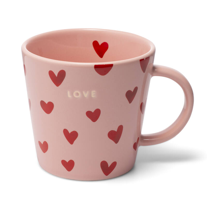 VONDELS Tea cup hearts ceramic love pink 350ml