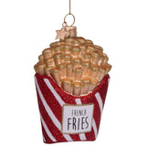 VONDELS Ornament glass red white glitter french fries