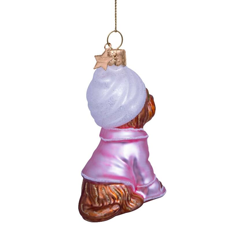 VONDELS Ornament glass selfcare dog H9cm