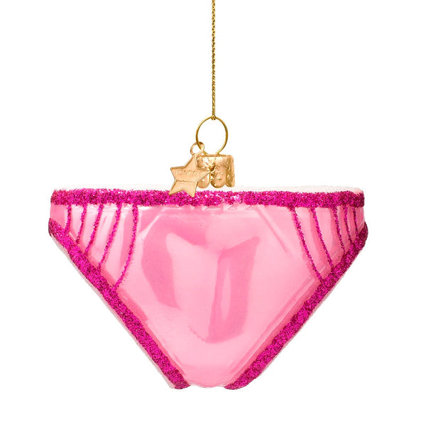 VONDELS Ornament glass shiny bubblegum pink panties