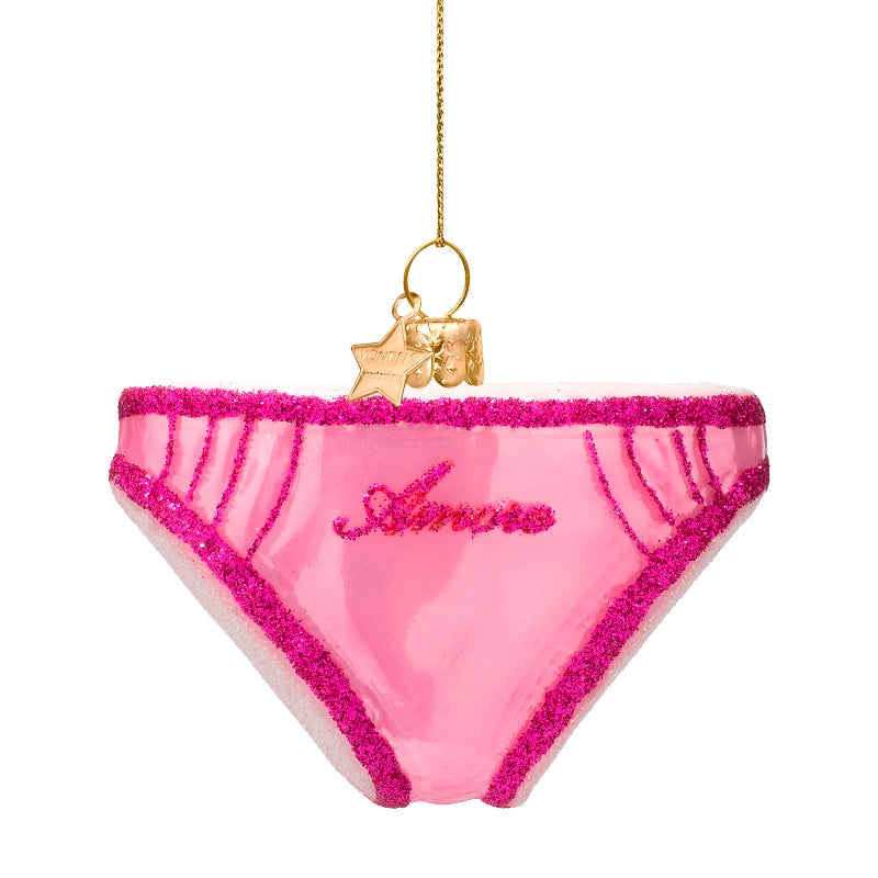 VONDELS Ornament glass shiny bubblegum pink panties