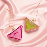 VONDELS Ornament glass shiny bubblegum pink panties