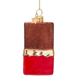 VONDELS Ornament glass dark brown chocolate bar H9cm