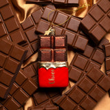 VONDELS Ornament glass dark brown chocolate bar H9cm