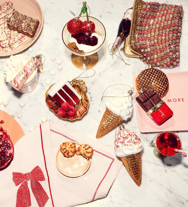 VONDELS Ornament glass dark brown chocolate bar H9cm