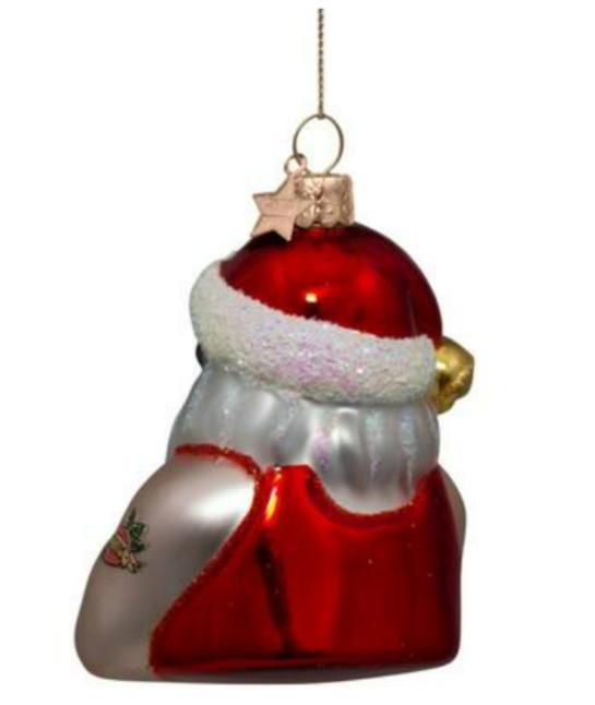 VONDELS Ornament glass red santa tattoos