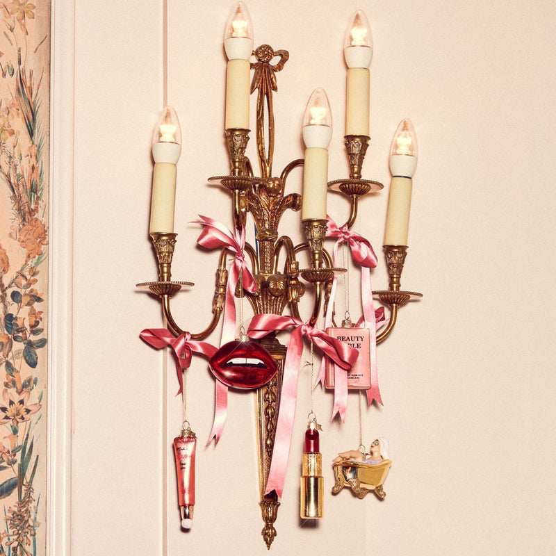 VONDELS Ornament glass woman in shiny gold bath H6cm