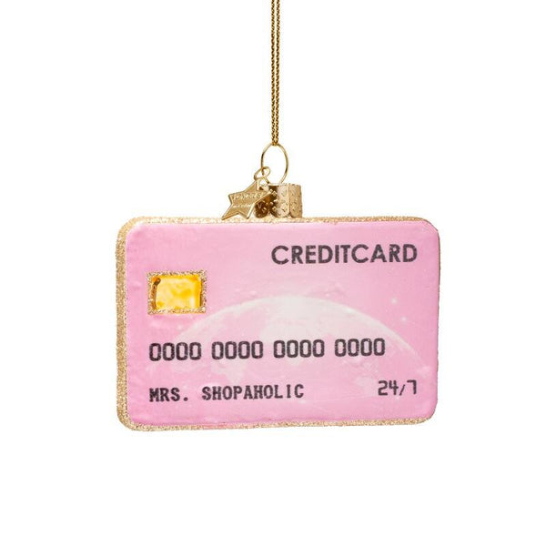 VONDELS Ornament glass pink opal credit card H7cm
