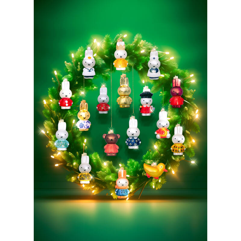 VONDELS Ornament glass Nijntje Miffy santa dress