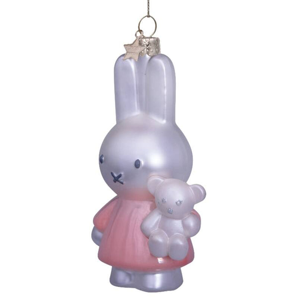 VONDELS Ornament glass Nijntje Miffy baby pink w bear