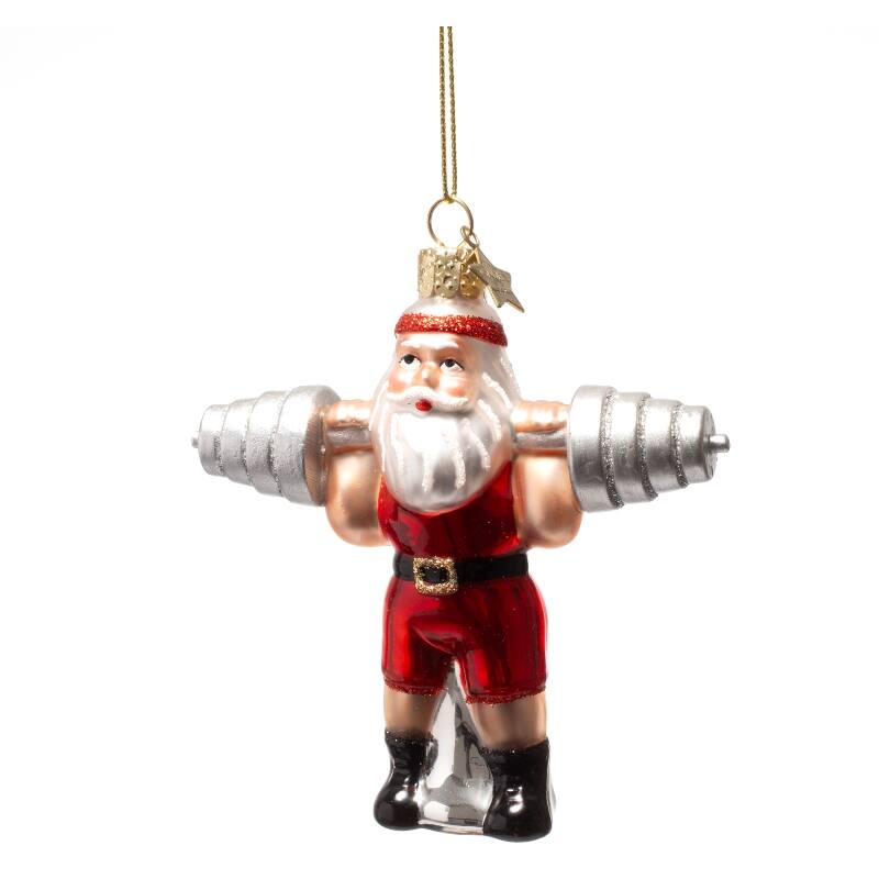 VONDELS Ornament glass lifting dumbbells santa