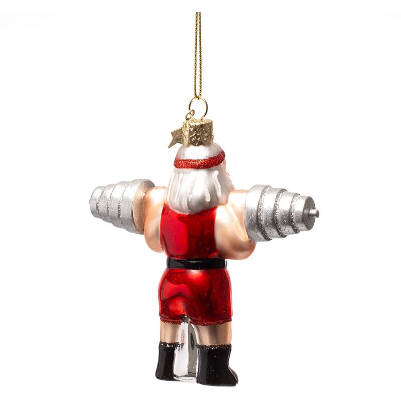 VONDELS Ornament glass lifting dumbbells santa