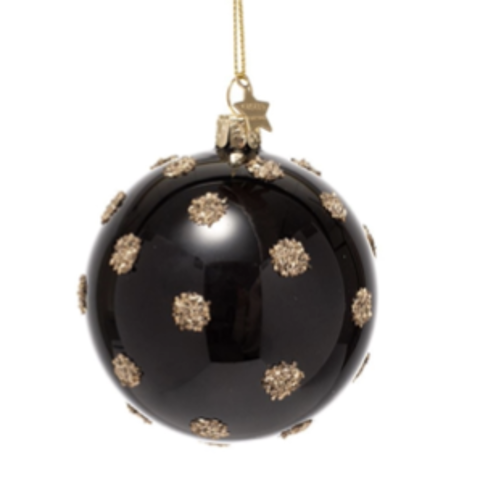 VONDELS Bauble glass black diamond dotted