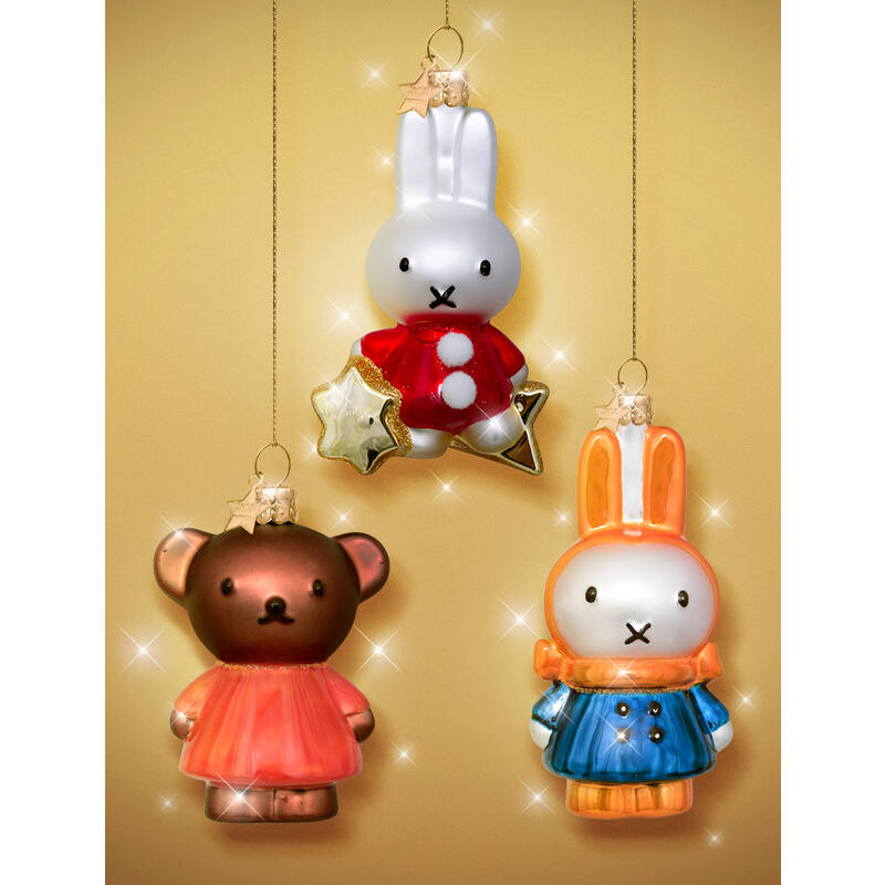 VONDELS Ornament glass Nijntje Miffy on star