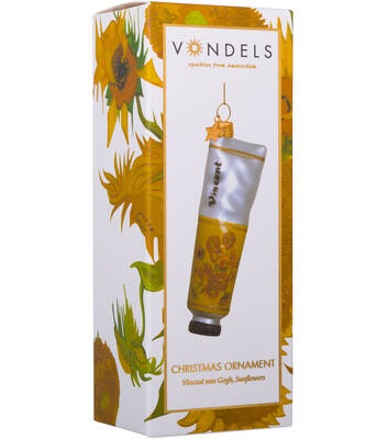 VONDELS Ornament glass Van Gogh Sunflower painting tube