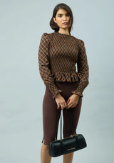 CHECK RUCHED TOP - MULTI CHECK