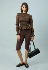 CHECK RUCHED TOP - MULTI CHECK