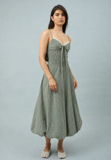 GINGHAM BALLOON CAMI DRESS - MULTI CHECK