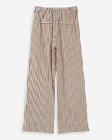 Wide-leg striped pants adjustable waist mocha Volute