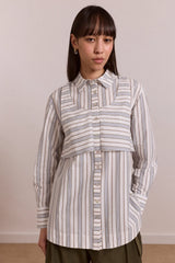 Valeria Double Layer Shirt - Caraway Stripe