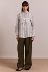 Valeria Double Layer Shirt - Caraway Stripe