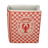 Vase Book Lobster Dolomite Red 15x5.5x18cm