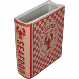 Vase Book Lobster Dolomite Red 15x5.5x18cm
