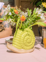 Vase M Woodland Snail Green