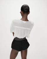 Voluminous polka dot blouse ivoire Valianna