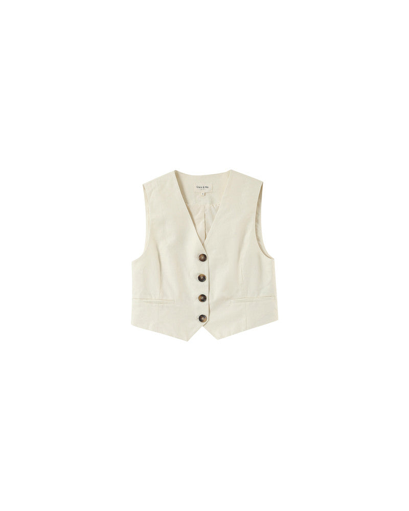 WAISTCOAT ECRU PENN
