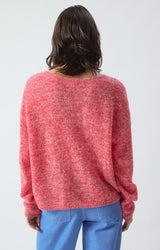 WOMEN'S CARDIGAN NUGGY - FRAISE FLUO CHINE