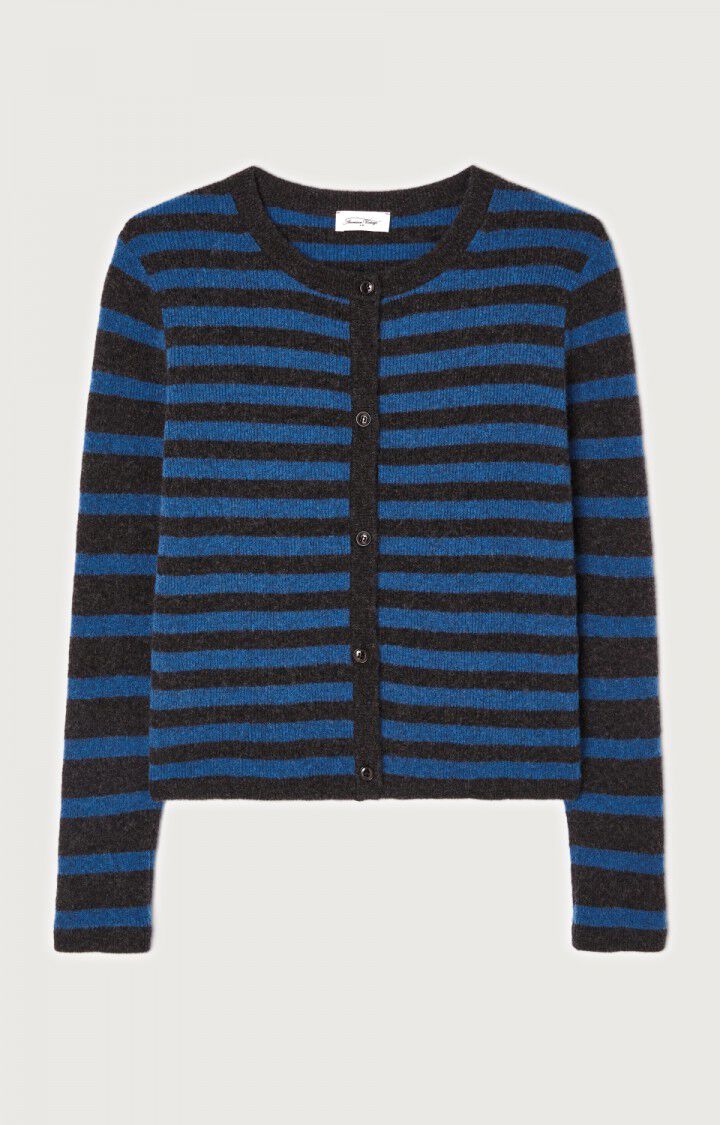 WOMEN'S CARDIGAN RAXOW - OLYMPIAD STRIPED CHARCOAL MELANGE