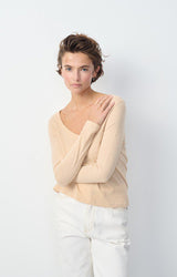 WOMEN'S T-SHIRT LS GAMIPY - SAND