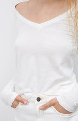WOMEN'S T-SHIRT LS GAMIPY - WHITE