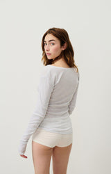 WOMEN'S T-SHIRT LS MASSACHUSETTS - HEATHER GREY