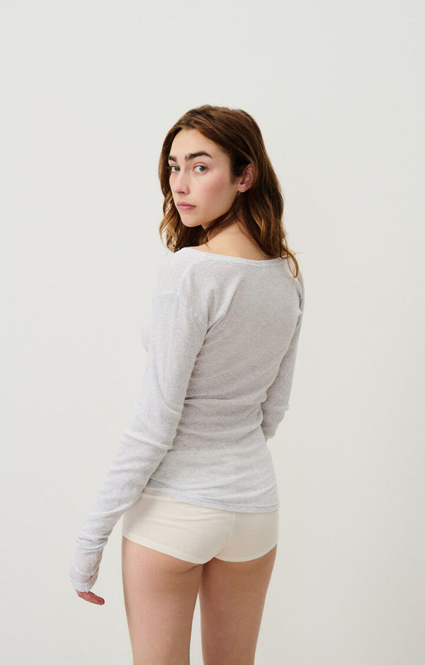 WOMEN'S T-SHIRT LS MASSACHUSETTS - HEATHER GREY
