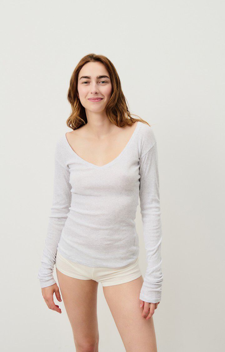 WOMEN'S T-SHIRT LS MASSACHUSETTS - HEATHER GREY